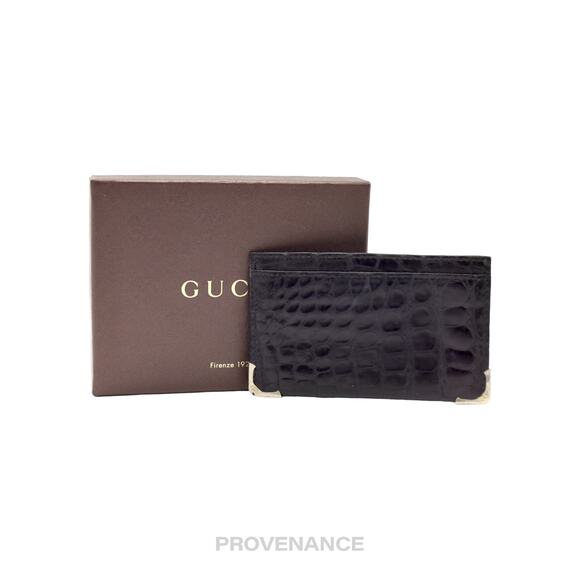🔴 Gucci Card Holder Wallet - Crocodile Leather - Picture 1 of 7